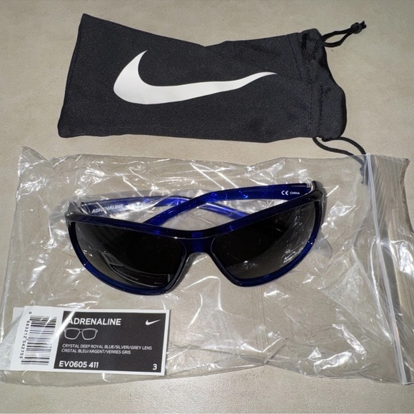 Mens Nike Adrenaline Sunglasses EVO605-411 Crystal Deep Royal Blue - Picture 6 of 6